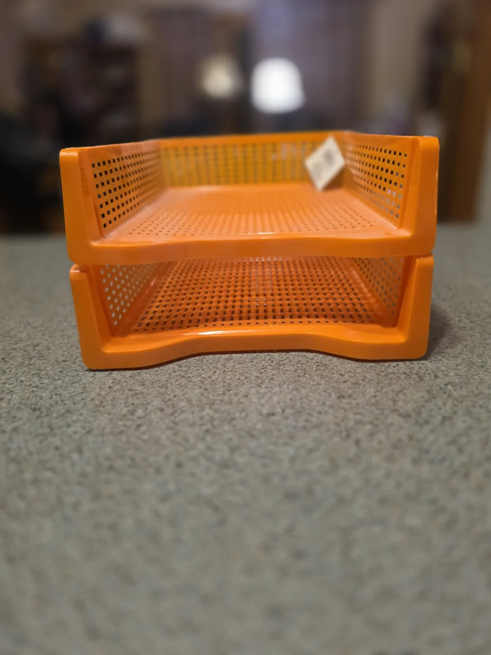 Essentials Orange Stackable Desk Trays - Set of 2